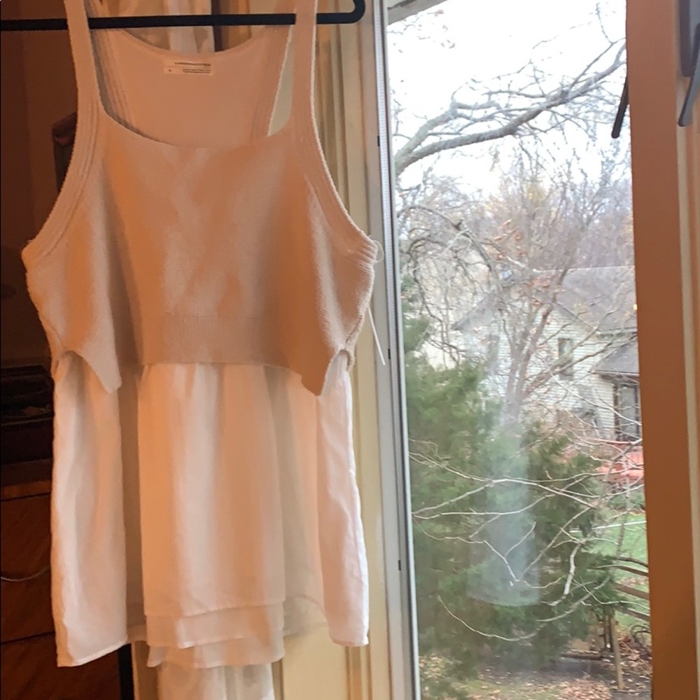 Cute cotton and linen cream knit pullover